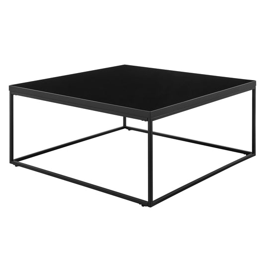 Table basse carrée en métal noir de 35 po