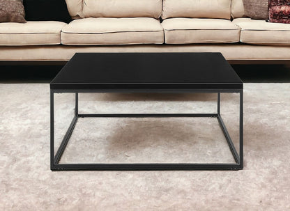 35" Black Metal Square Coffee Table