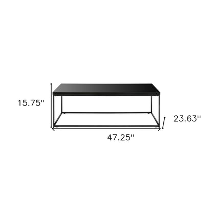 Table basse en métal noir de 47 po