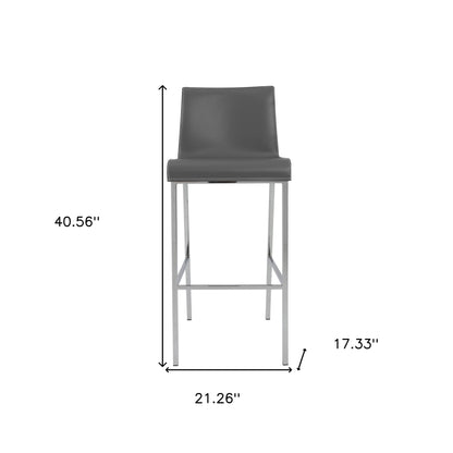 Ensemble de deux chaises de bar à dossier bas en acier gris et argent de 31 po
