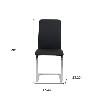 Ensemble de deux chaises de salle à manger Mod noires et argentées