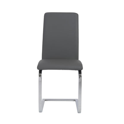 Ensemble de deux chaises de salle à manger Mod gris foncé et argent