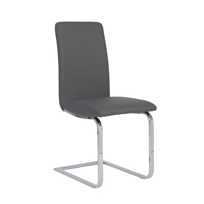 Ensemble de deux chaises de salle à manger Mod gris foncé et argent