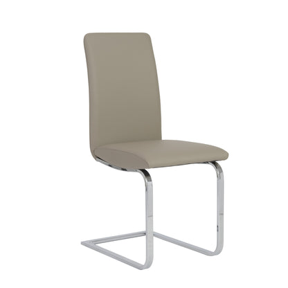 Ensemble de deux chaises de salle à manger Mod gris clair et argent