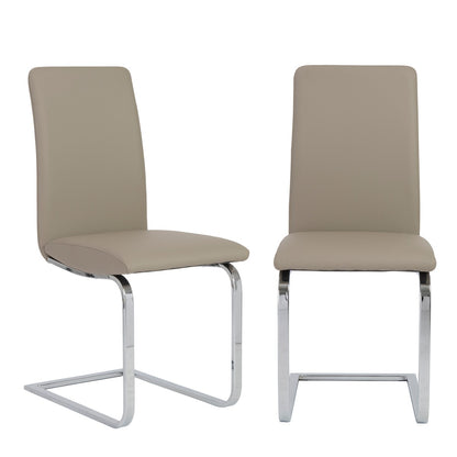 Ensemble de deux chaises de salle à manger Mod gris clair et argent