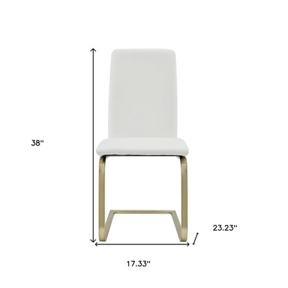 Ensemble de deux chaises de salle à manger Mod blanches et dorées