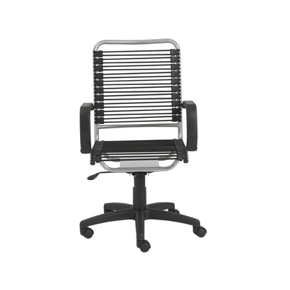 Black and Silver Adjustable Swivel Bungee Rolling Office Chair