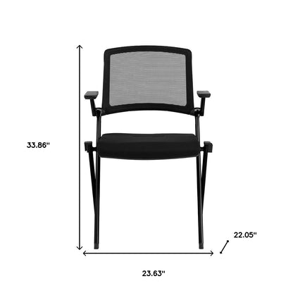 Ensemble de deux chaises de bureau de conférence en maille noire