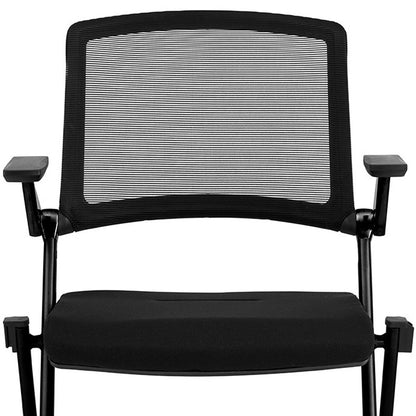 Ensemble de deux chaises de bureau de conférence en maille noire