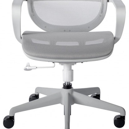 Gray Adjustable Swivel Mesh Rolling Office Chair