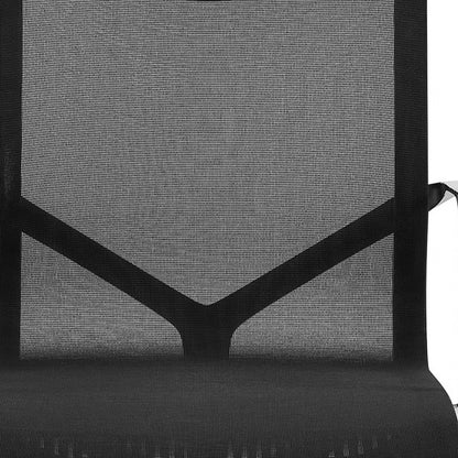 Chaise de bureau pivotante réglable en maille noire et argentée