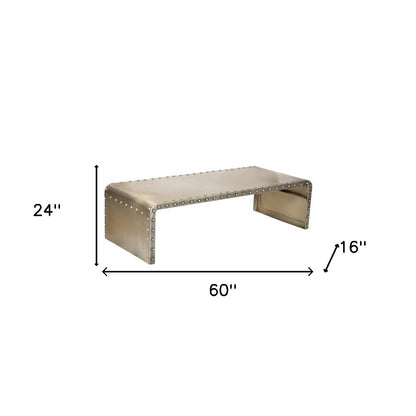 Table basse en métal en forme de banc