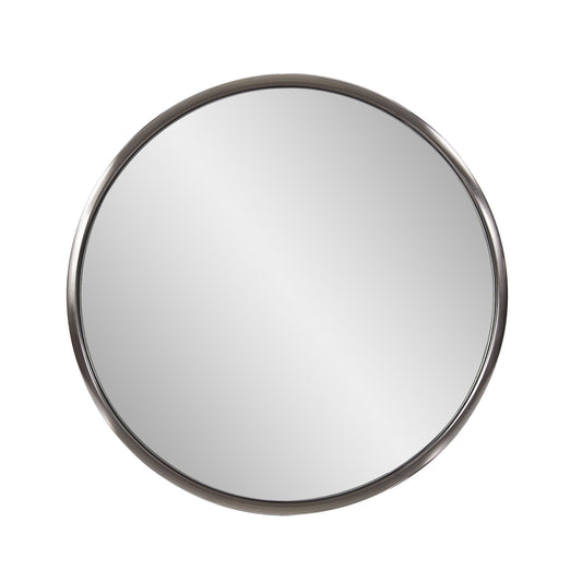 Miroir d'appoint rond en métal argenté de 20 po