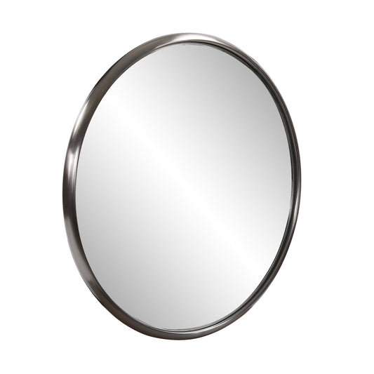 Miroir d'appoint rond en métal argenté de 20 po