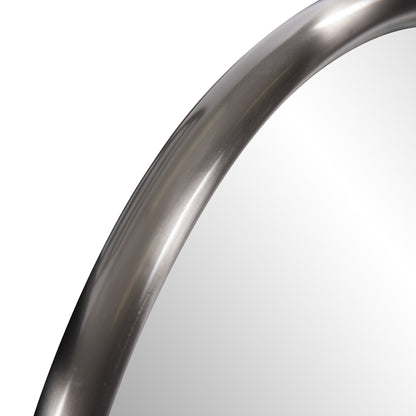 Miroir d'appoint rond en métal argenté de 20 po