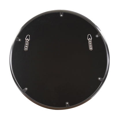 Miroir d'appoint rond en métal argenté de 20 po