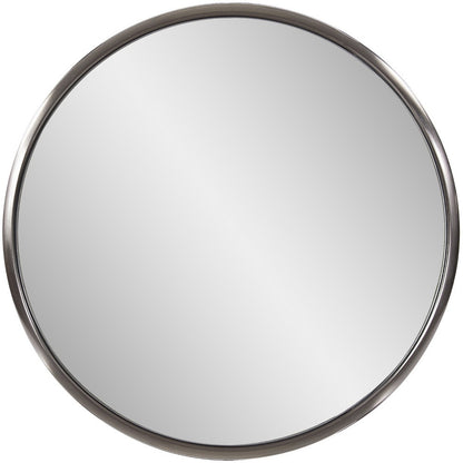 Miroir d'appoint rond en métal argenté de 20 po