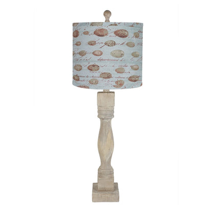 Lampe de table standard taupe de 30 po avec abat-jour bleu