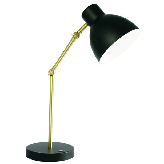 Lampe de bureau réglable à LED noir mat et doré