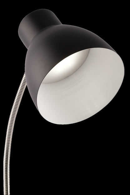 Lampe de bureau réglable à LED noire mate et argentée