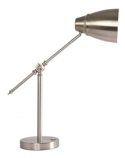 Lampe de bureau réglable à LED en argent brossé