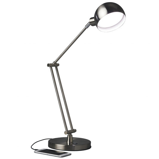 Lampe de bureau réglable à LED en nickel brossé