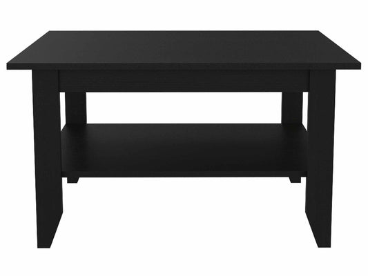 Table basse noire de 32 po avec étagère