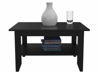 Table basse noire de 32 po avec étagère