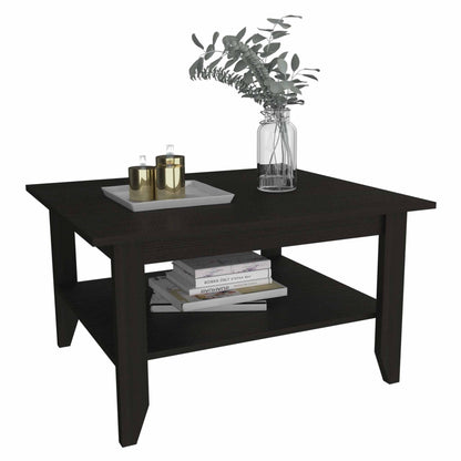 Table basse noire de 32 po avec étagère