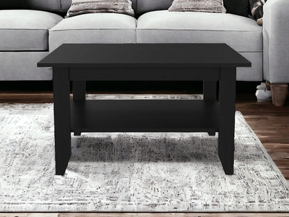 Table basse noire de 32 po avec étagère