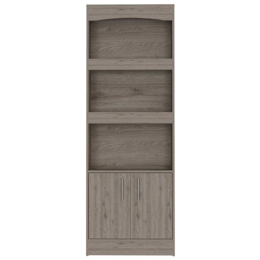 71" Three Tier Bookcase with Two doors