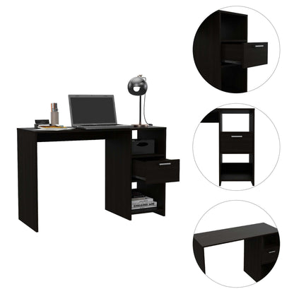 Bureau d'ordinateur noir de 43 po