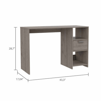 Bureau d'ordinateur gris clair de 43 po