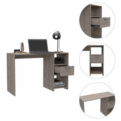 Bureau d'ordinateur gris clair de 43 po