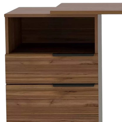 Bureau d'ordinateur marron et noir de 56 po