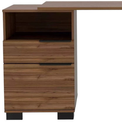 Bureau d'ordinateur marron et noir de 56 po