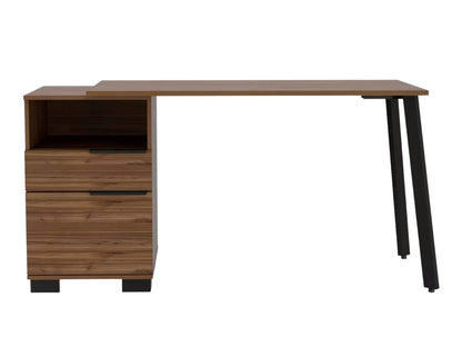 Bureau d'ordinateur marron et noir de 56 po