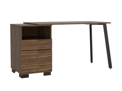 Bureau d'ordinateur marron et noir de 56 po