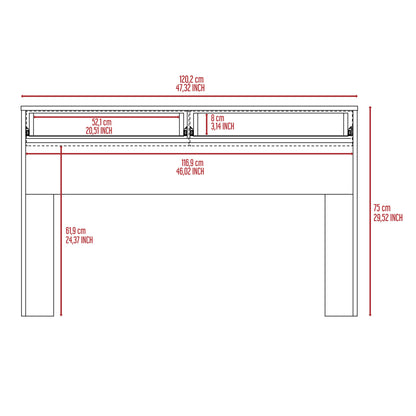 Bureau d'ordinateur gris clair de 47 po avec deux tiroirs