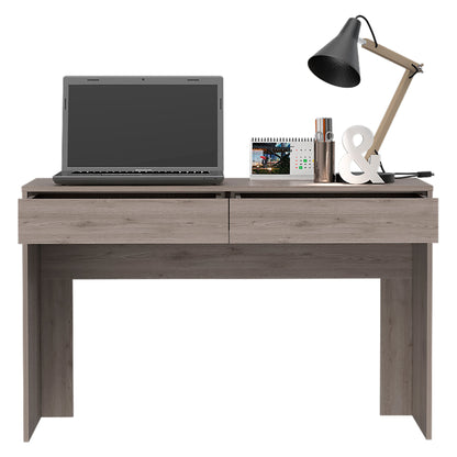 Bureau d'ordinateur gris clair de 47 po avec deux tiroirs