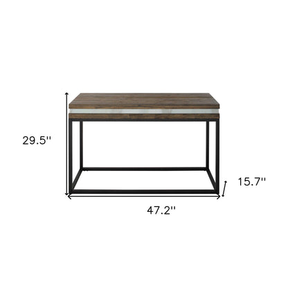 47" Brown and Black Frame Console Table