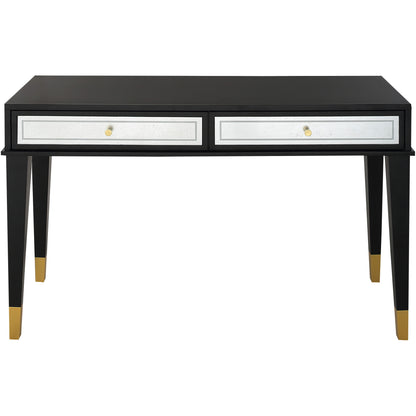 47" Black and Silver and Black and Gold Console Table And Drawers