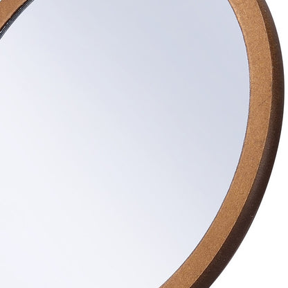 Miroir de table de rasage et de maquillage rond encadré marron de 10 po