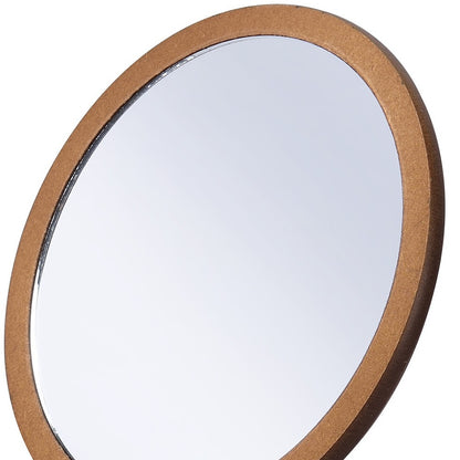 Miroir de table de rasage et de maquillage rond encadré marron de 10 po