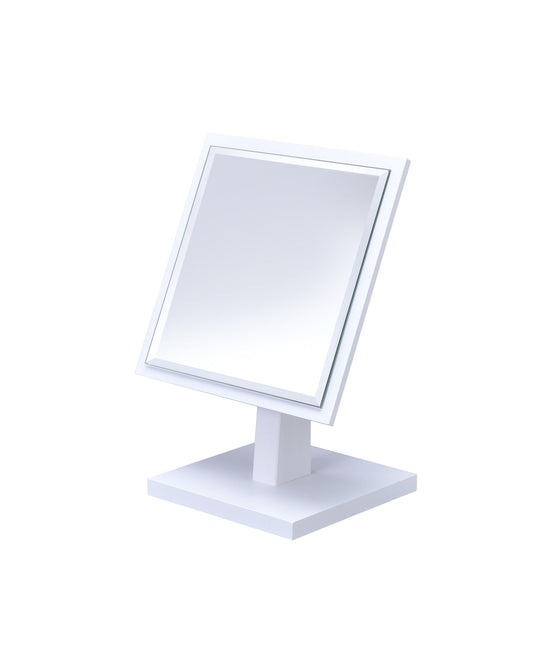 White Rectangle Makeup Shaving Tabletop Mirror