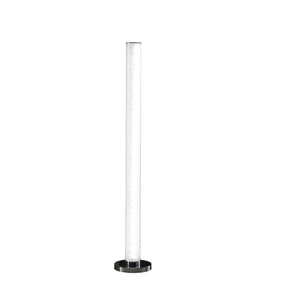 49" White Column Floor Lamp With Clear Drum Shade