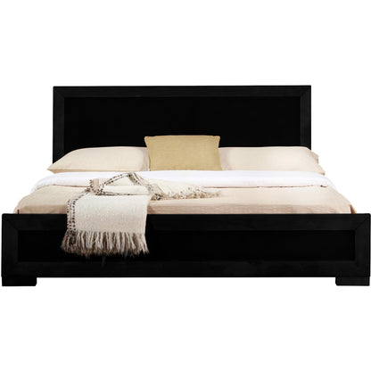 Moma Black Wood Platform Full Bed With Nightstand