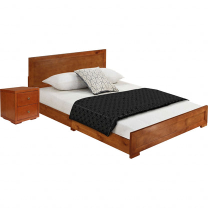 Moma Black Wood Platform Full Bed With Nightstand