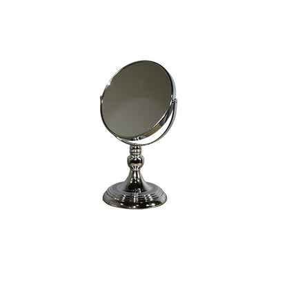 Miroir de table rond en métal argenté de 12 po pour le maquillage et le rasage