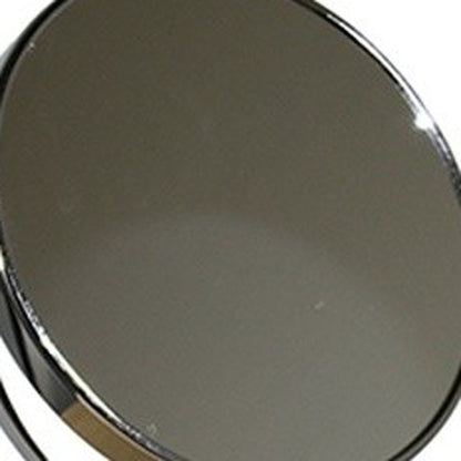 Miroir de table rond en métal argenté de 12 po pour le maquillage et le rasage